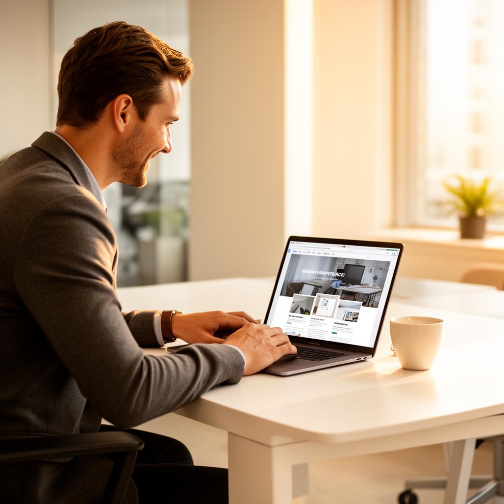 Entrepreneur créant son site internet